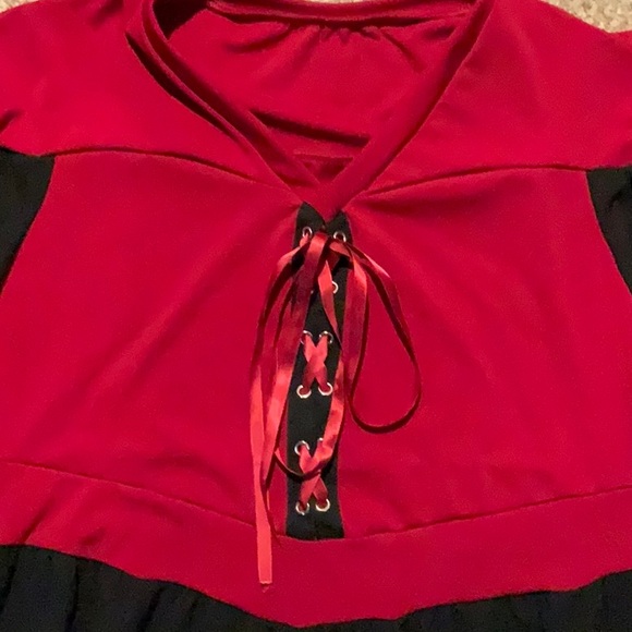 Red and Black Halloween Medieval Dress - Picture 2 of 12
